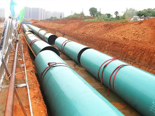 大口径给水涂塑钢管施工现场